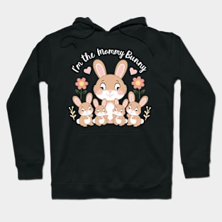 Adorable Mommy Bunny and Babies Springtime Love Design Hoodie